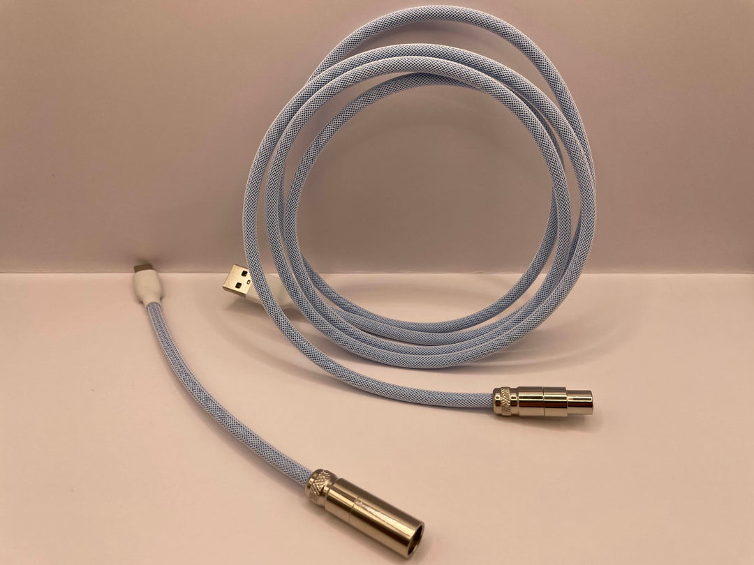 Baby Blue Silver Mechanical Keyboard Straight XLR Cable