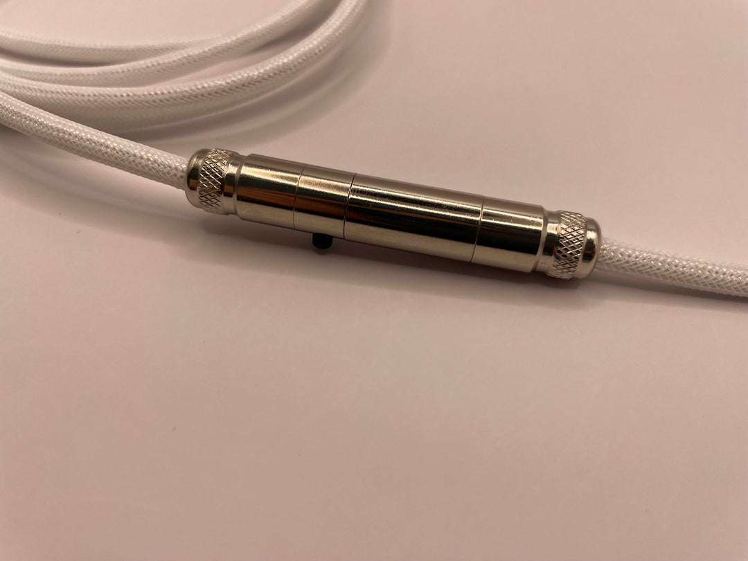 White Silver Mechanical Keyboard Straight XLR Cable