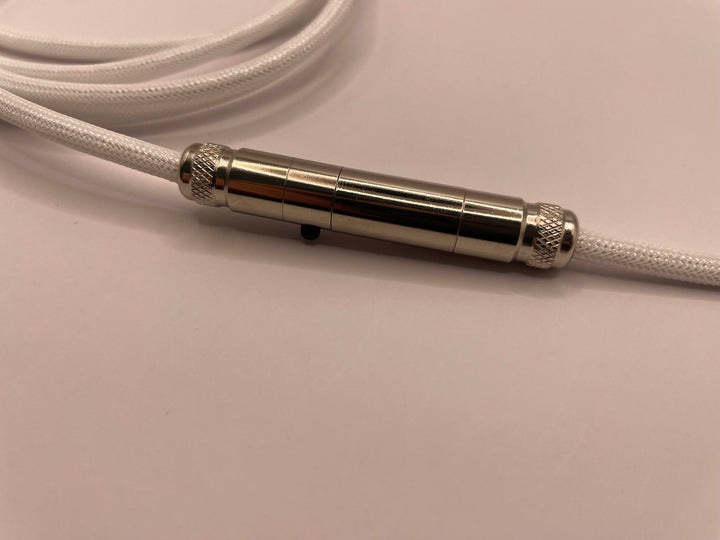 Keebz N Cables - Cables - White Silver Mechanical Keyboard Straight XLR Cable - Keebz N Cables