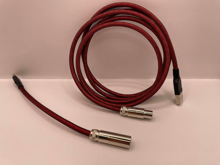 Red Silver Mechanical Keyboard Straight XLR Cable