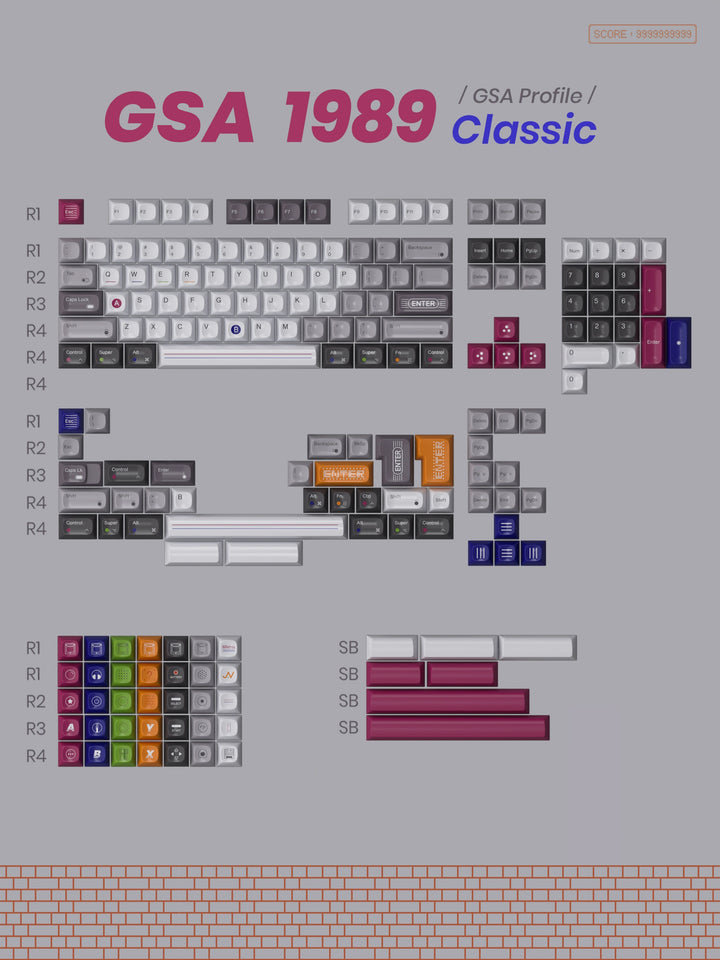 80Retros - Keycaps - [Pre-order] 80Retros GAME 1989 GSA Profile Keycaps - Keebz N Cables