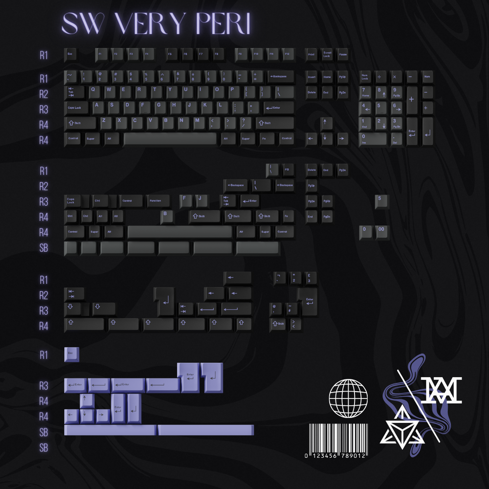 Swagkeys - Keycaps - SW Very Peri Keycaps - Keebz N Cables