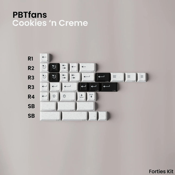 [Pre-order] PBTfans Cookies 'n Creme - Keebz N CablesKeycaps