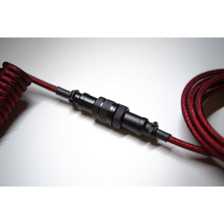 Red Mechanical Keyboard Coiled Cable GX16 - Keebz N CablesCables